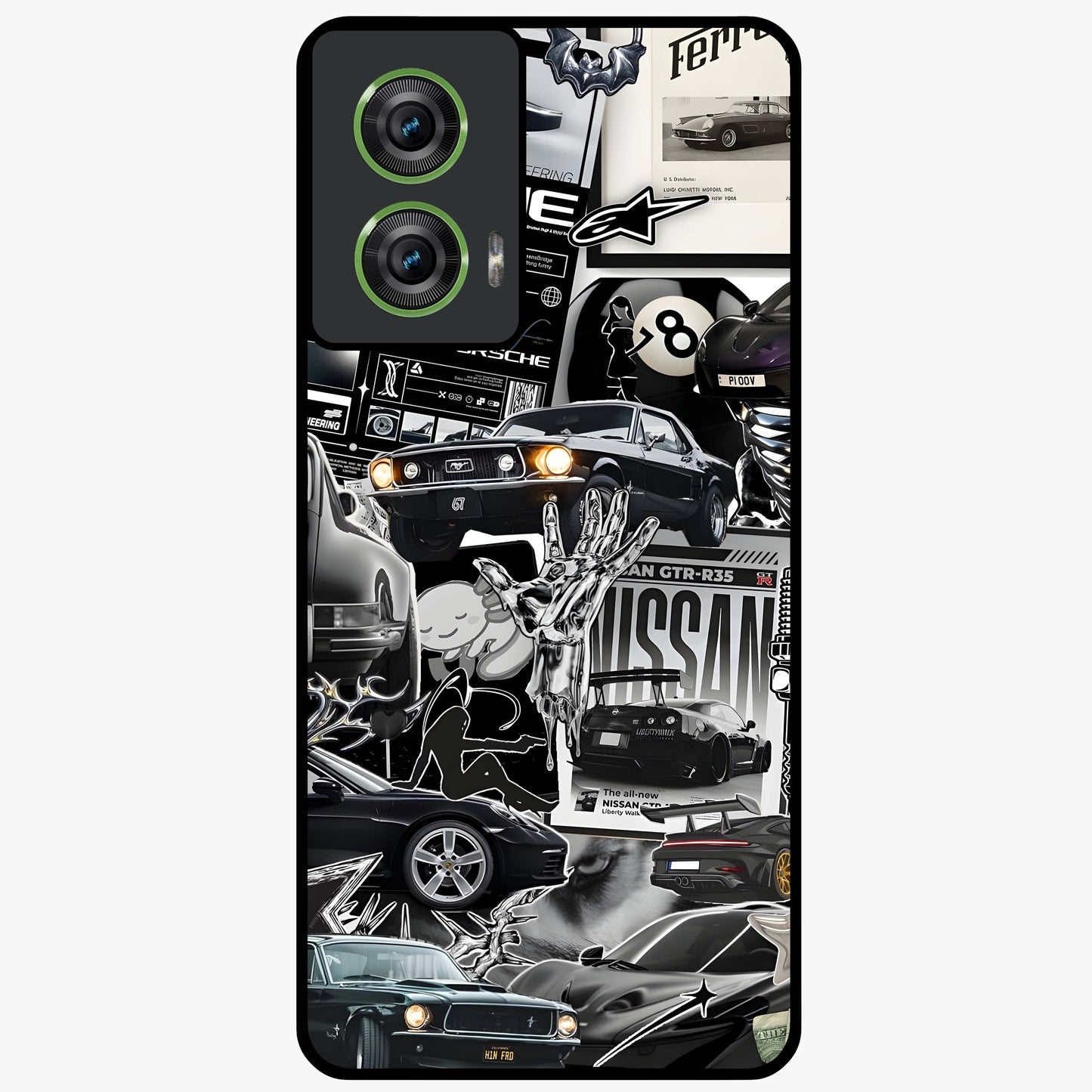 Aesthetic Dark Love Glass Case showing flat back view with dark romantic artwork and glossy glass finish.