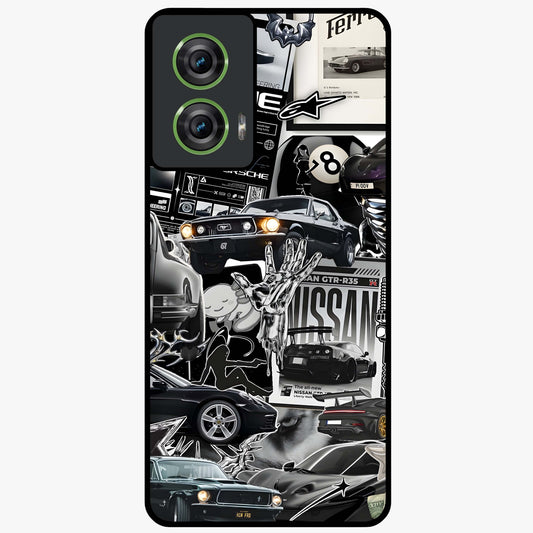 Aesthetic Dark Love Glass Case showing flat back view with dark romantic artwork and glossy glass finish.