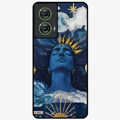 Aesthetic Lord Shiva Glass Case showing flat back view with divine Shiva artwork and glossy glass finish.