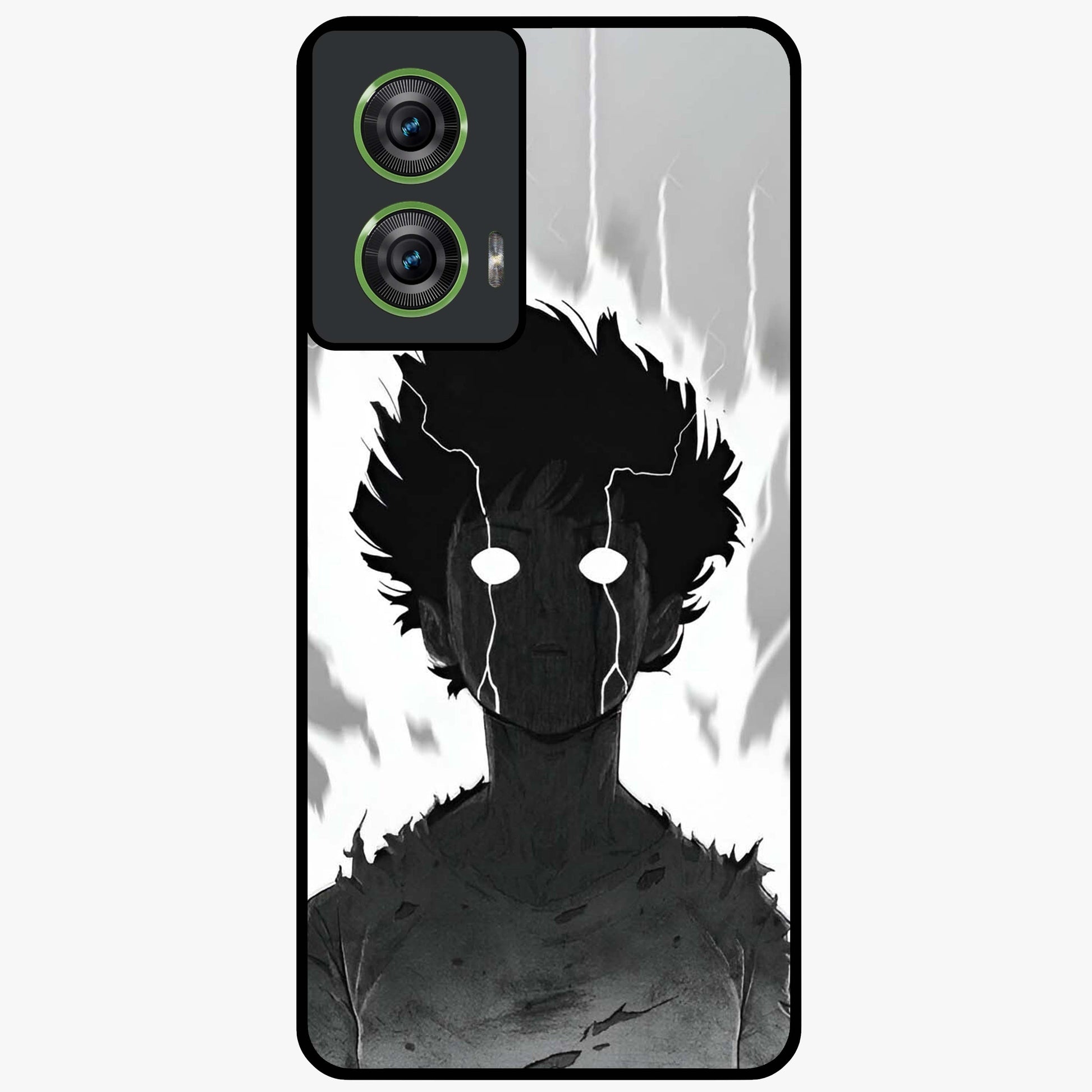 Awakened Inner Rage Glass Case showing flat back view with intense artistic artwork and glossy glass finish.