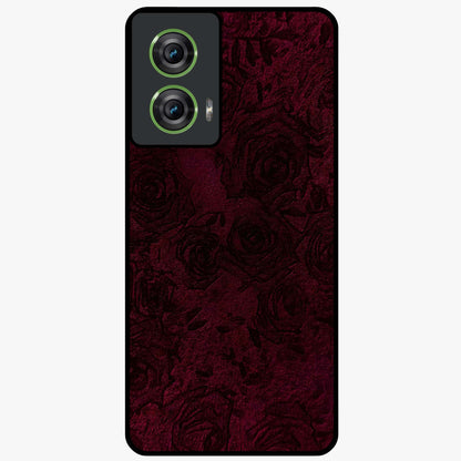 Crimson Fade Flow Glass Case showing flat back view with flowing crimson gradient artwork and glossy glass finish.