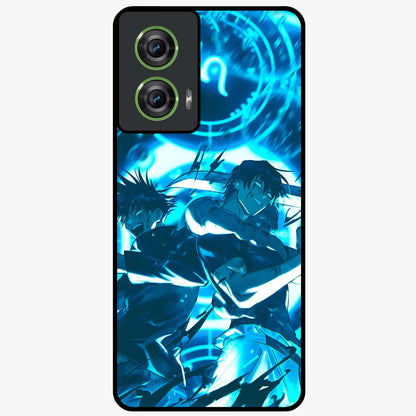 Cursed Energy Clash Glass Case showing flat back view with intense cursed energy artwork and glossy glass finish.