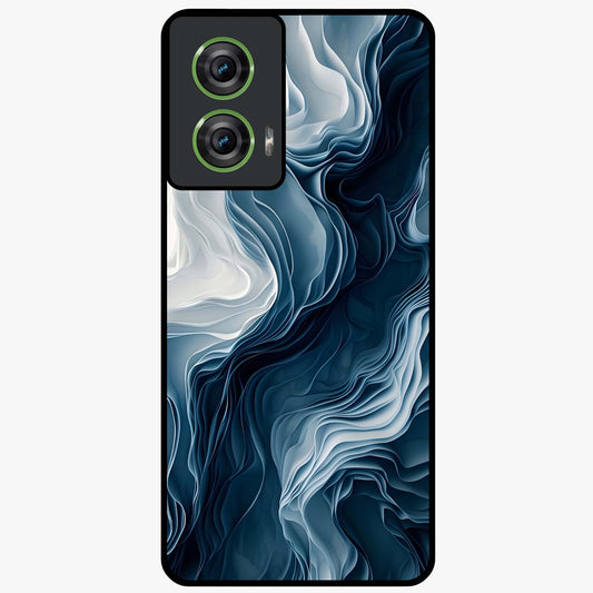 Ethereal Paper Marble Glass Case showing flat back view with soft marble paper texture artwork and glossy glass finish.