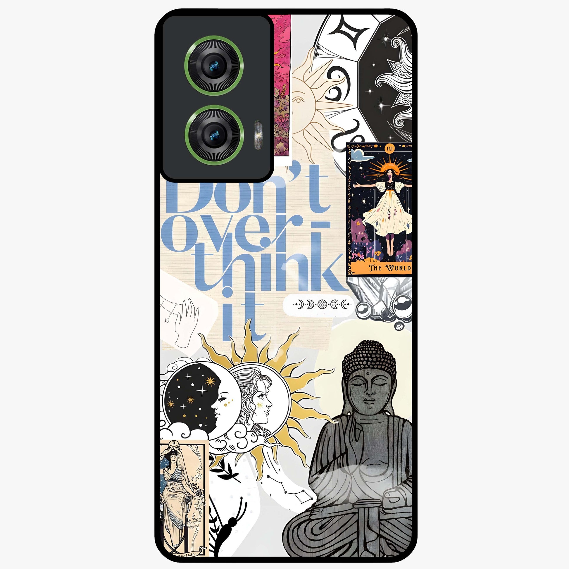 Ethereal Thoughts Glass Case showing flat back view with dreamy artistic artwork and glossy glass finish.