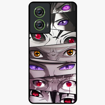 Eyes of Destiny Glass Case showing flat back view with striking eye themed artwork and glossy glass finish.