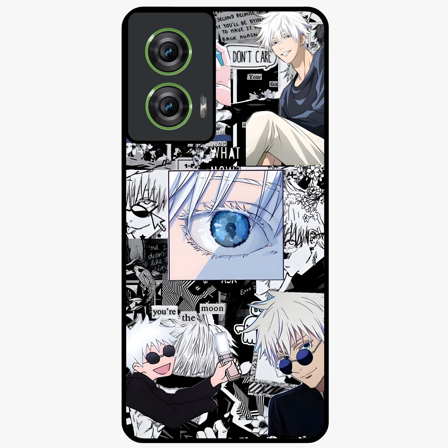 Infinity Sorcerer Chaos Glass Case showing flat back view with mystical sorcerer themed artwork and glossy glass finish.