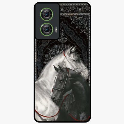Majestic Ride Legacy Glass Case showing flat back view with powerful automotive inspired artwork and glossy glass finish.