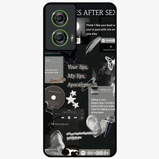 Midnight Love Echo Glass Case showing flat back view with romantic midnight themed artwork and glossy glass finish.
