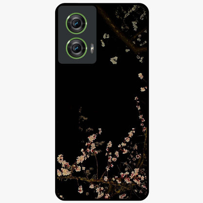 Petal Moon Light With Custom Name Glass Case showing flat back view with floral moonlight artwork and personalized name design.