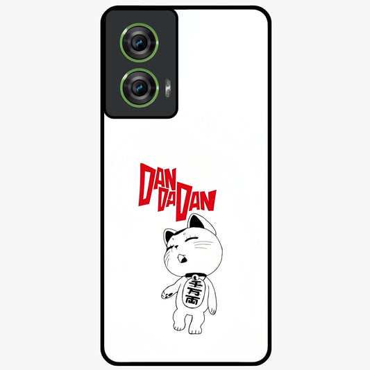 Playful Spirit Charm Glass Case showing flat back view with cheerful charm themed artwork and glossy glass finish.