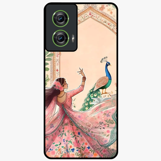 Royal Grace Muse Glass Case showing flat back view with elegant artistic artwork and glossy glass finish.