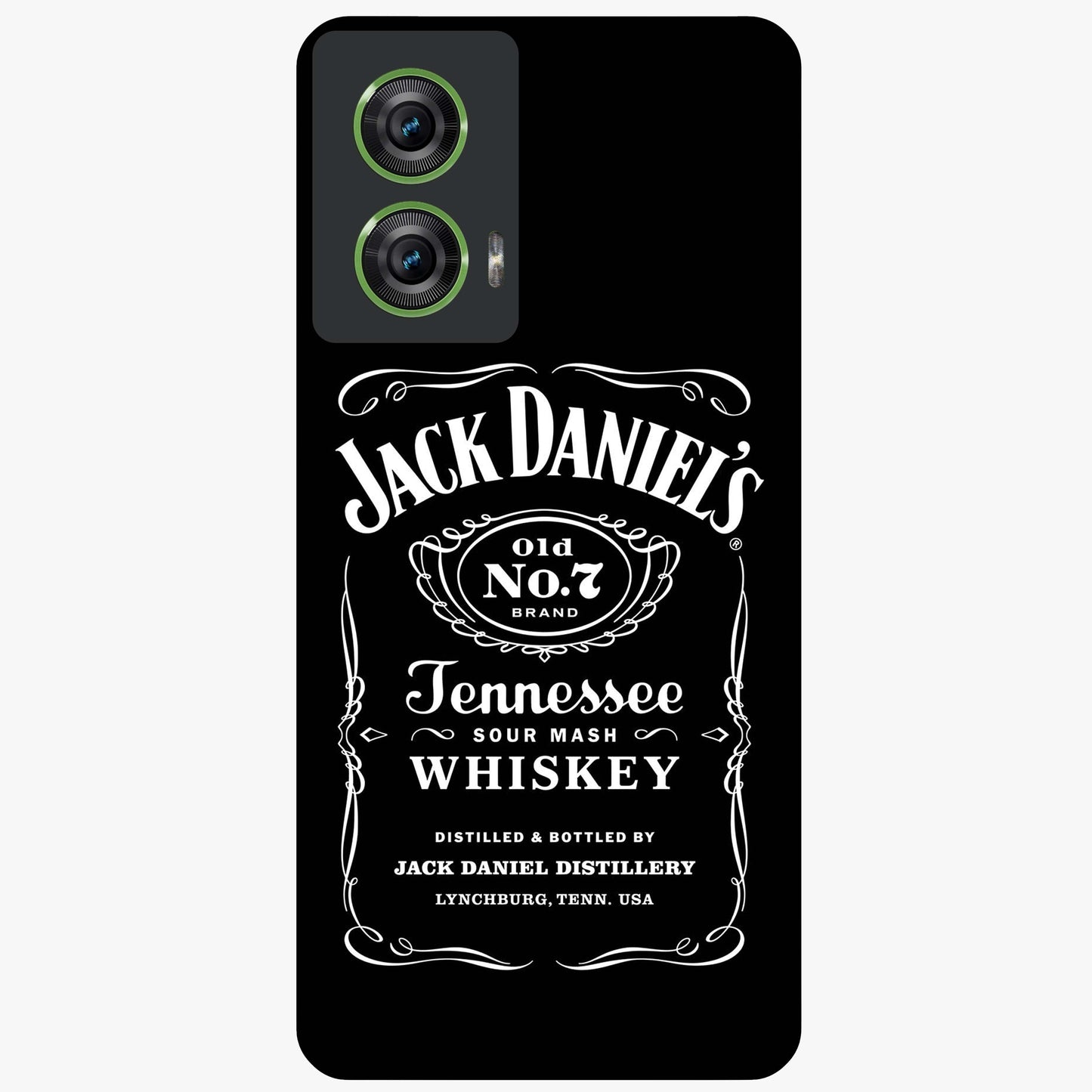 Vintage Whiskey Heritage Glass Case showing flat back view with classic whiskey inspired artwork and glossy glass finish.