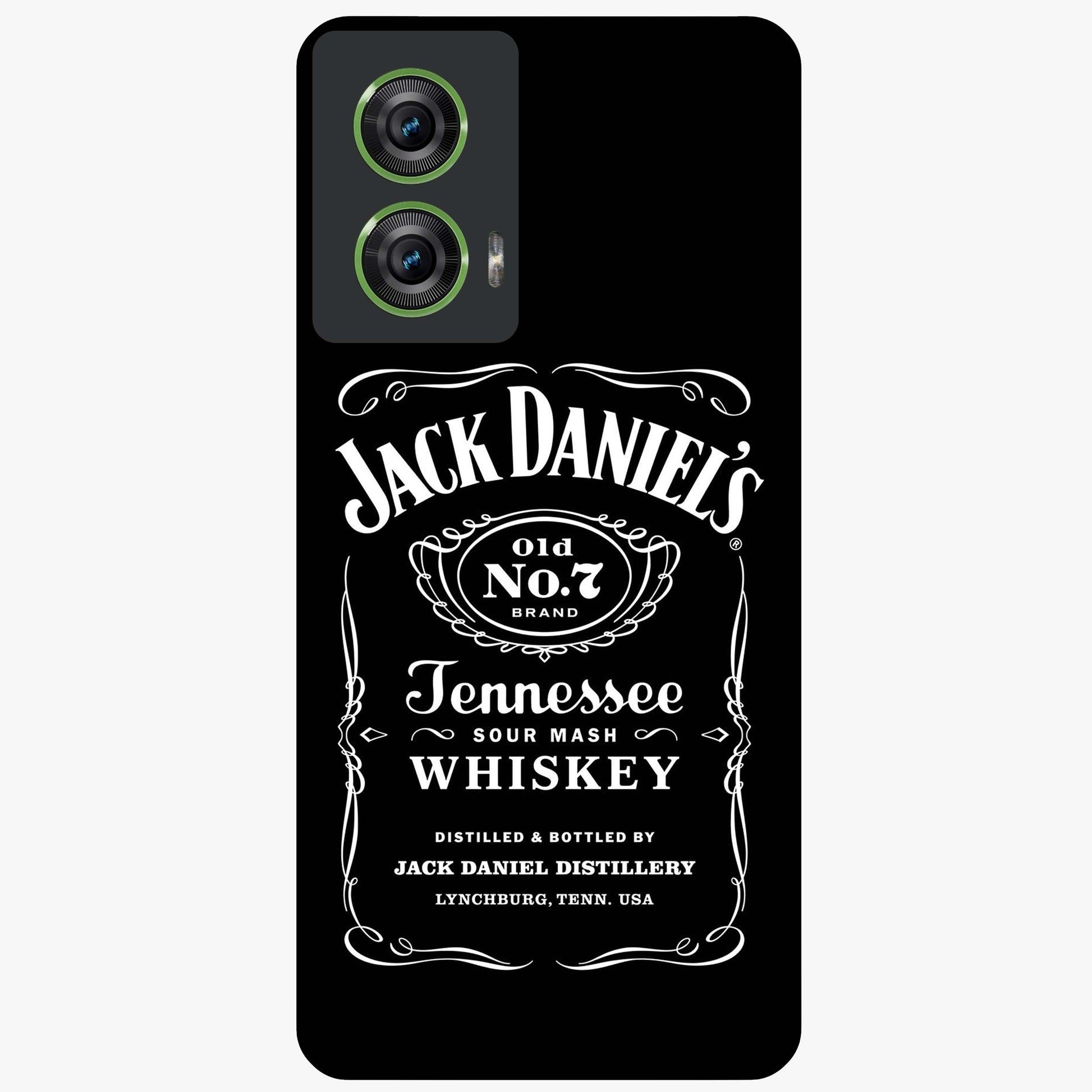 Vintage Whiskey Heritage Glass Case showing flat back view with classic whiskey inspired artwork and glossy glass finish.