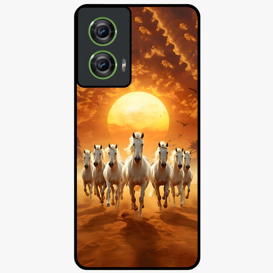 Wild Sunset Majesty Glass Case showing flat back view with majestic sunset landscape artwork and glossy glass finish.