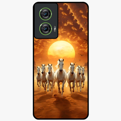 Wild Sunset Majesty Glass Case showing flat back view with majestic sunset landscape artwork and glossy glass finish.