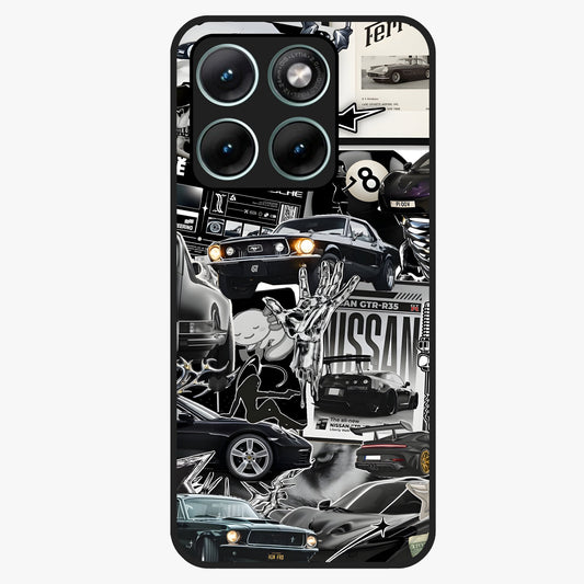 Aesthetic Dark Love Glass Case showing flat back view with dark romantic artwork and glossy glass finish.