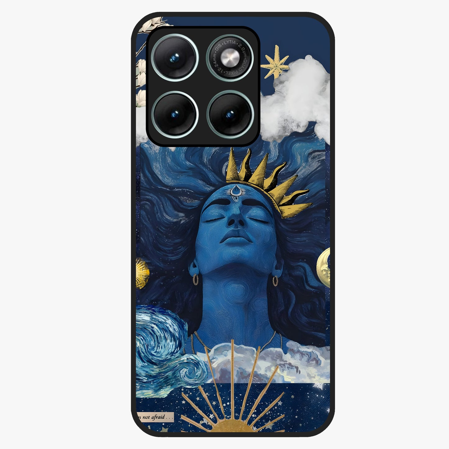Aesthetic Lord Shiva Glass Case showing flat back view with divine Shiva artwork and glossy glass finish.