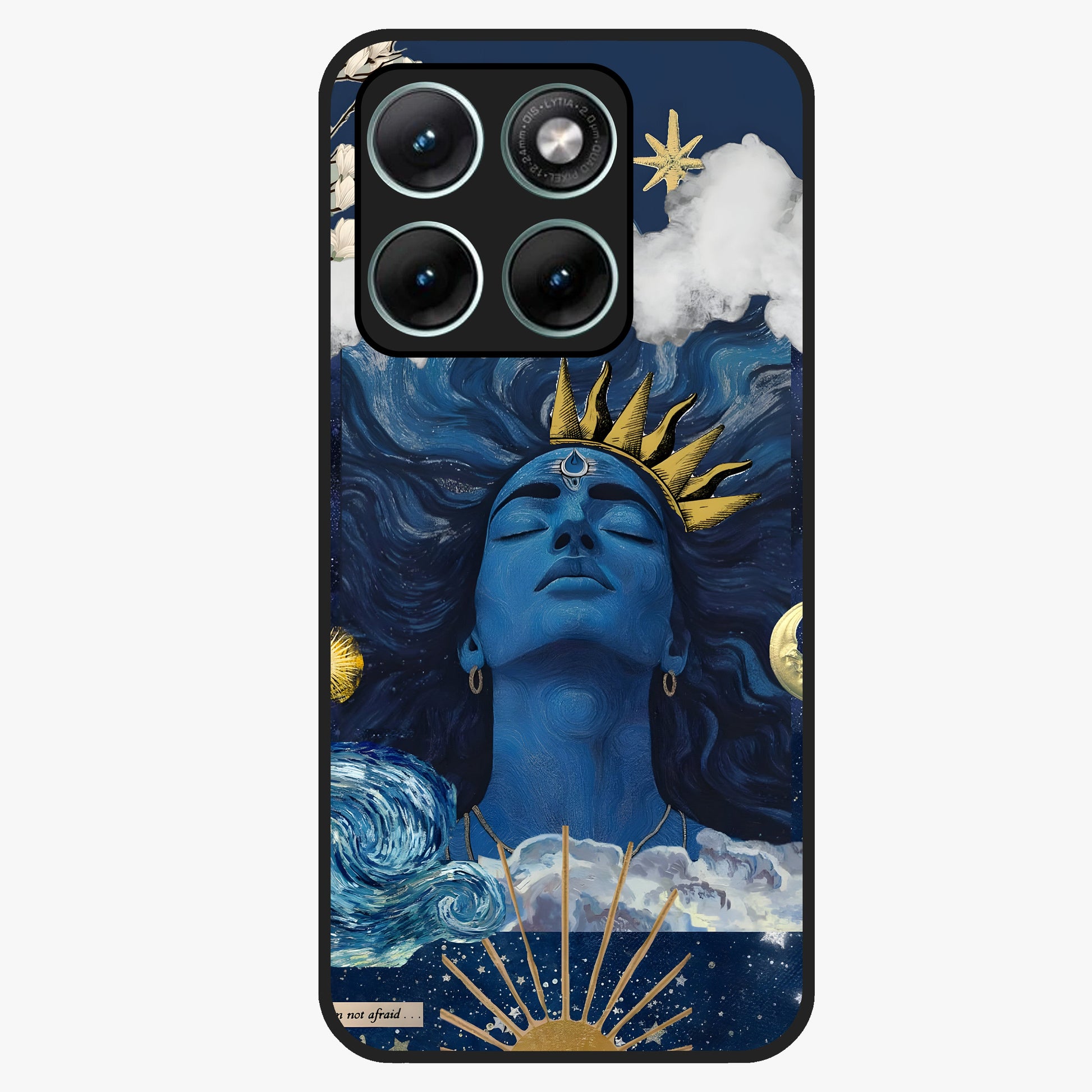 Aesthetic Lord Shiva Glass Case showing flat back view with divine Shiva artwork and glossy glass finish.