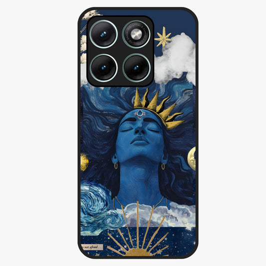 Aesthetic Lord Shiva Glass Case showing flat back view with divine Shiva artwork and glossy glass finish.