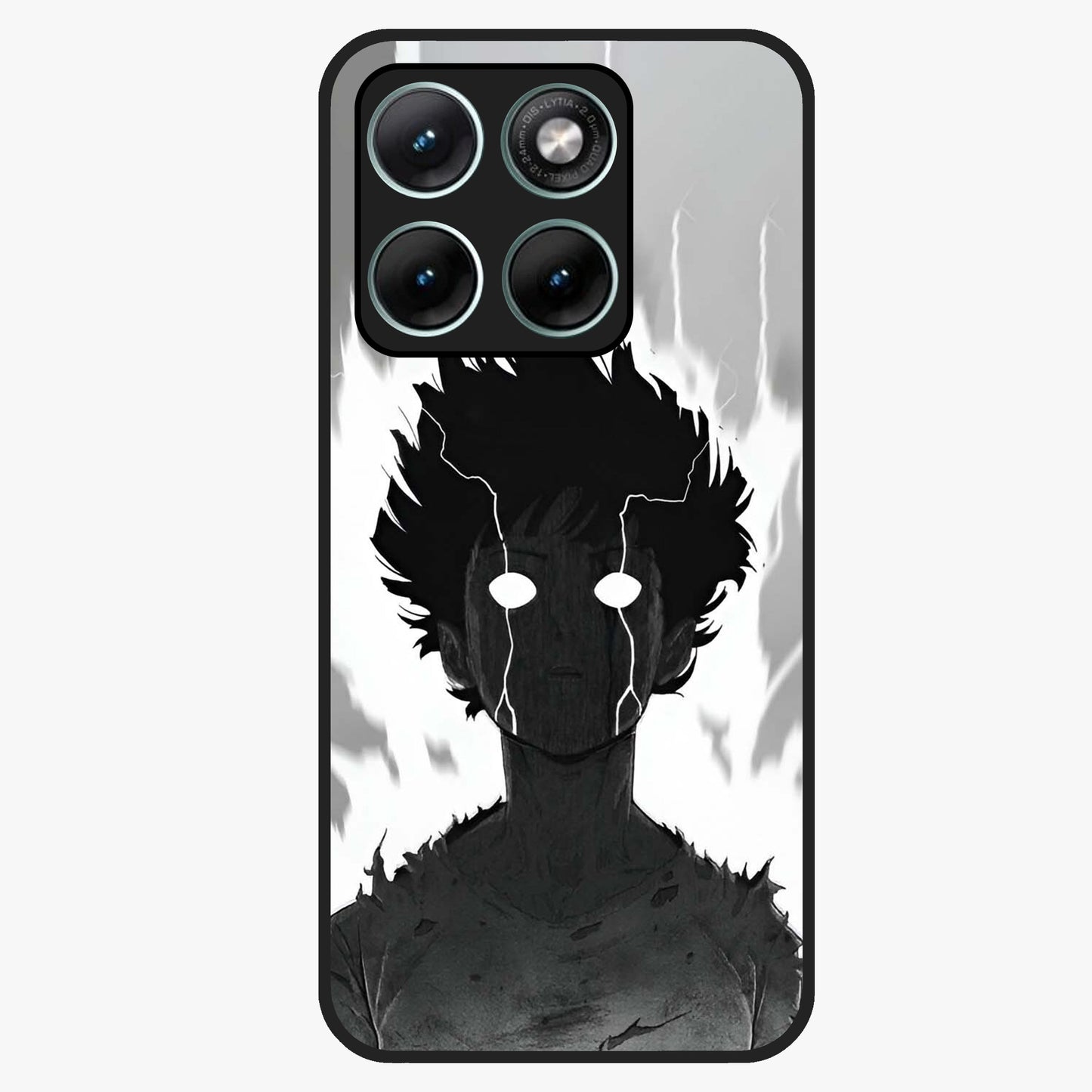 Awakened Inner Rage Glass Case showing flat back view with intense artistic artwork and glossy glass finish.
