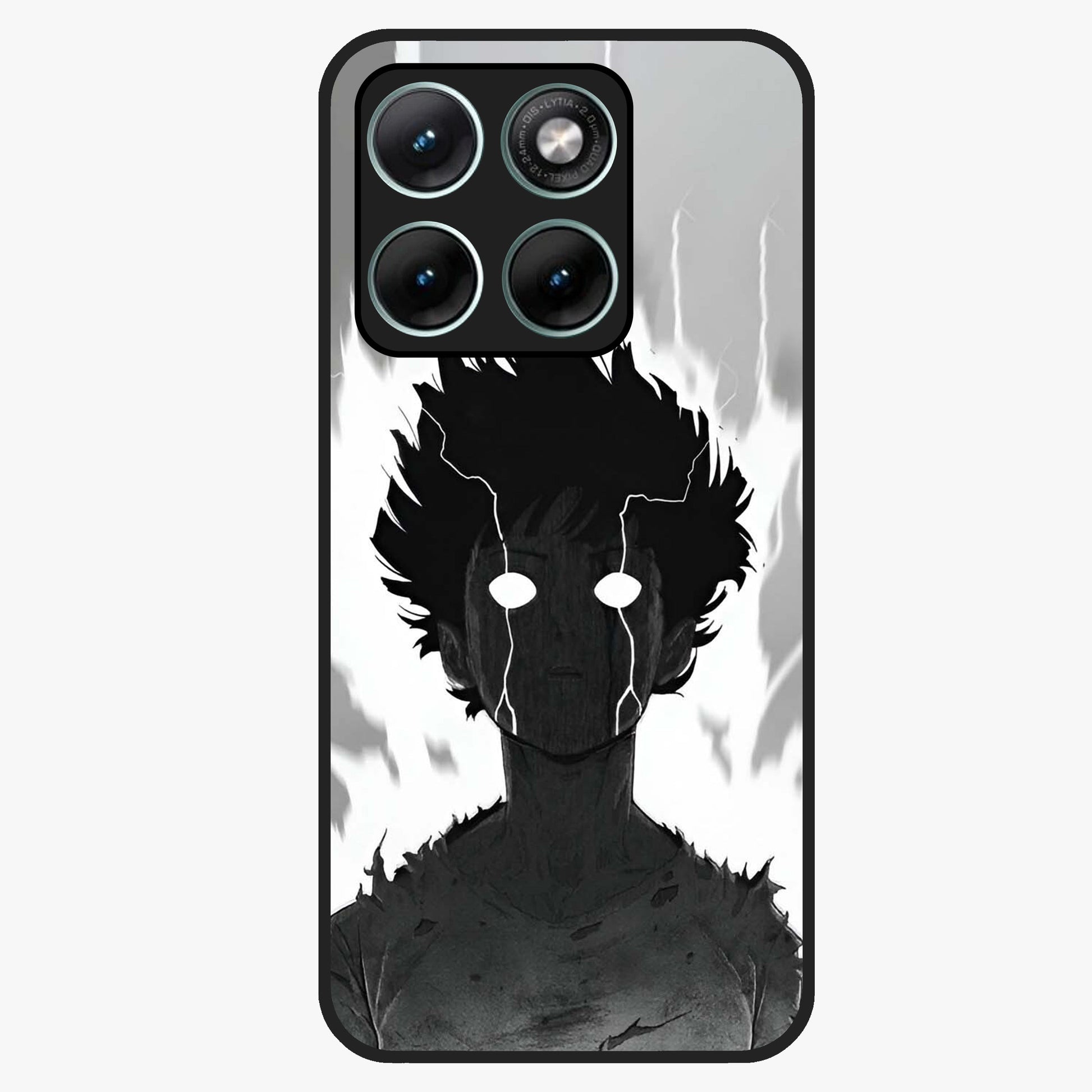 Awakened Inner Rage Glass Case showing flat back view with intense artistic artwork and glossy glass finish.