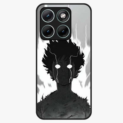 Awakened Inner Rage Glass Case showing flat back view with intense artistic artwork and glossy glass finish.