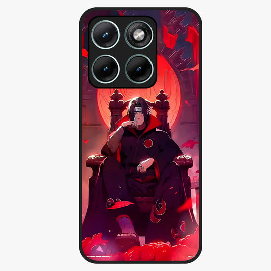 Blood Moon Sovereign Glass Case showing flat back view with mystical blood moon artwork and glossy glass finish.