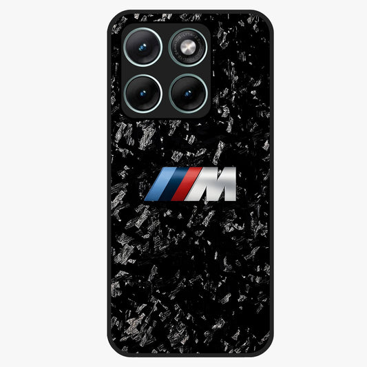 Carbon Speed Mark Glass Case showing flat back view with sporty carbon pattern artwork and glossy glass finish.