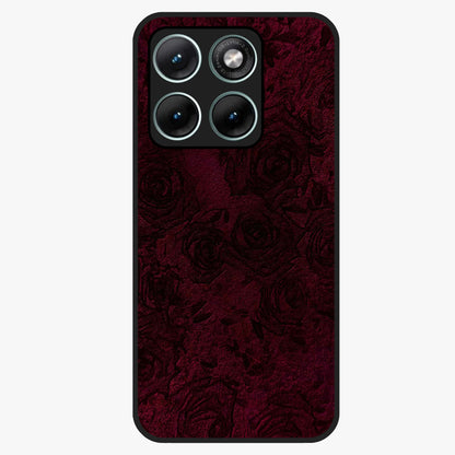 Crimson Fade Flow Glass Case showing flat back view with flowing crimson gradient artwork and glossy glass finish.