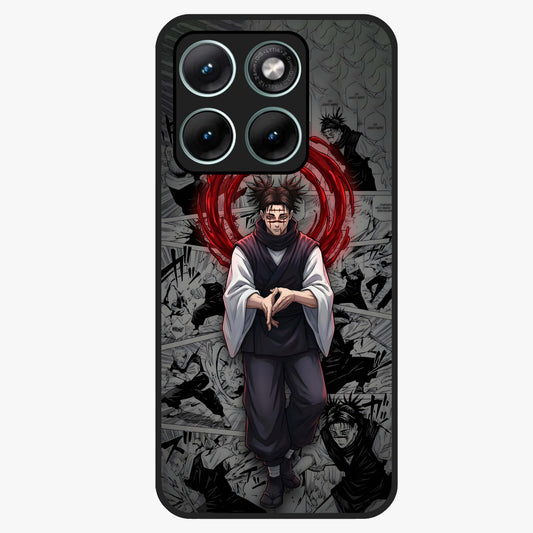 Cursed Ritual Ascension Glass Case showing flat back view with dark ritual themed artwork and glossy glass finish.