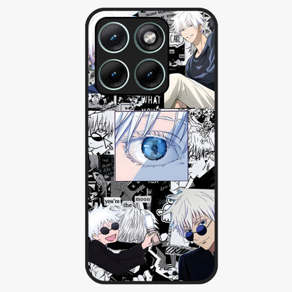 Infinity Sorcerer Chaos Glass Case showing flat back view with mystical sorcerer themed artwork and glossy glass finish.