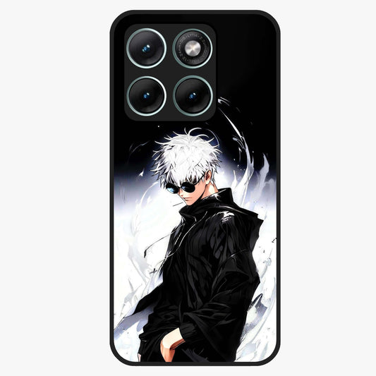 Limitless Shadow King Glass Case showing flat back view with powerful shadow warrior artwork and glossy glass finish.