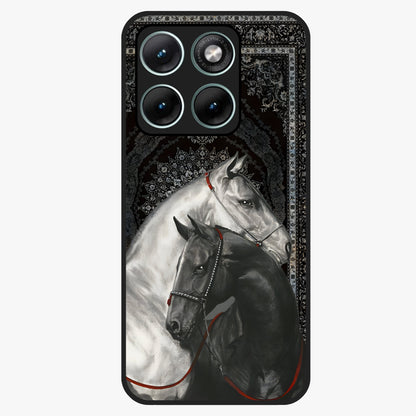 Majestic Ride Legacy Glass Case showing flat back view with powerful automotive inspired artwork and glossy glass finish.