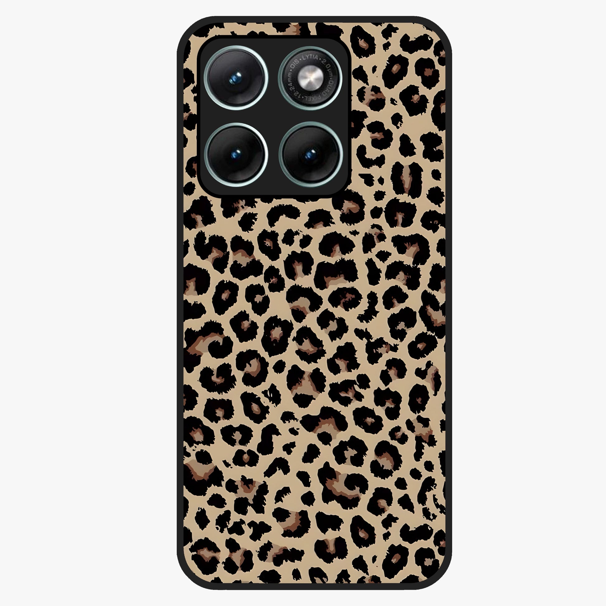 Savage Chic Pattern Glass Case showing flat back view with stylish patterned artwork and glossy glass finish.