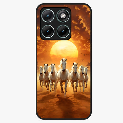 Wild Sunset Majesty Glass Case showing flat back view with majestic sunset landscape artwork and glossy glass finish.