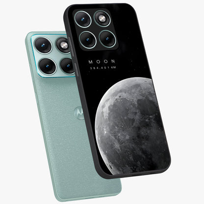 Cosmic Moon Glow Glass Case displayed in angled mockup highlighting celestial moon design with cosmic aesthetic theme.