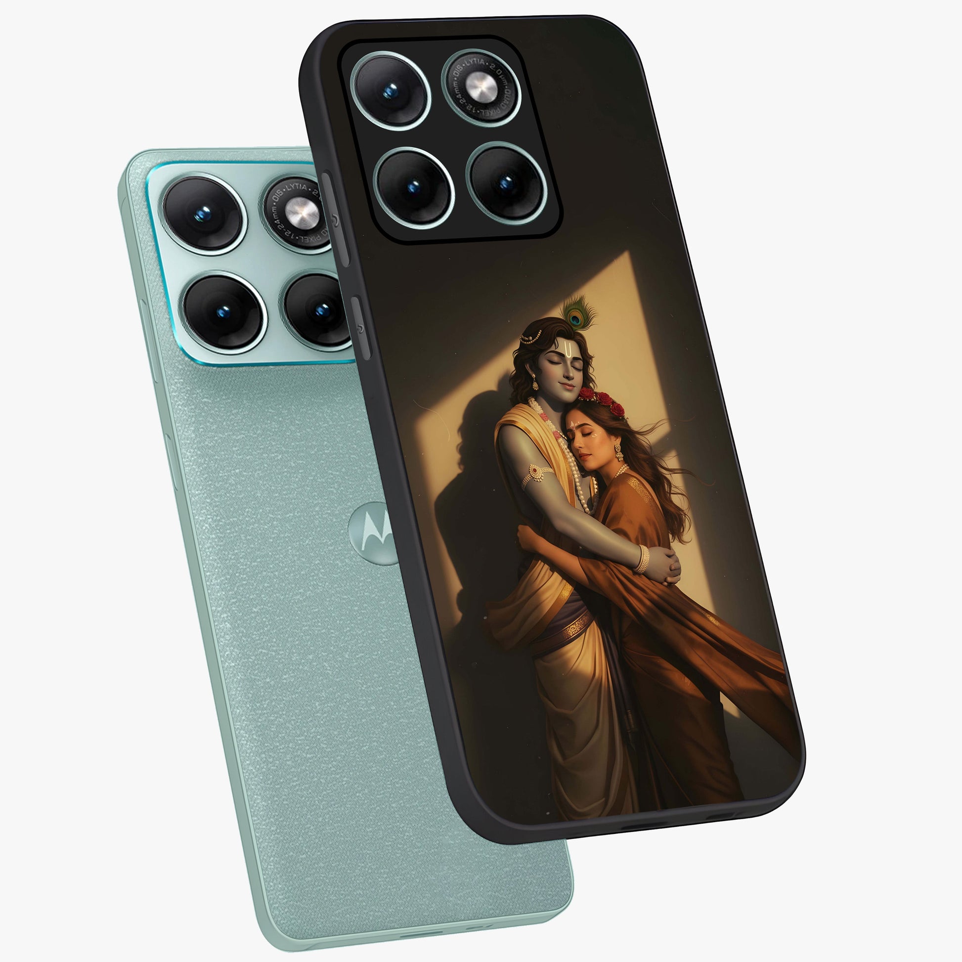 Divine Eternal Love Glass Case displayed in angled mockup highlighting elegant divine inspired design with peaceful aesthetic.