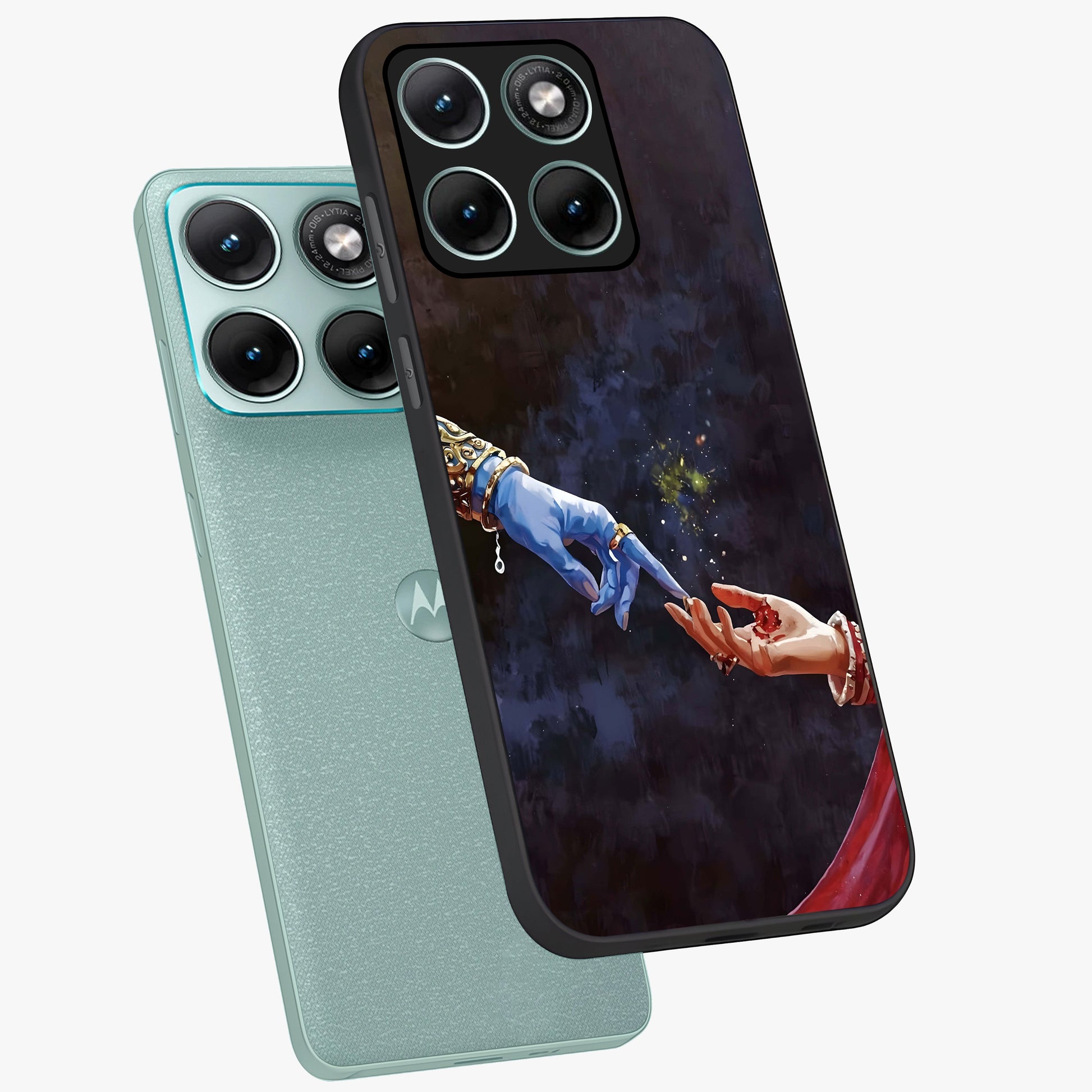 Divine Touch Eternal Glass Case displayed in angled mockup highlighting elegant divine inspired design with calm aesthetic style.
