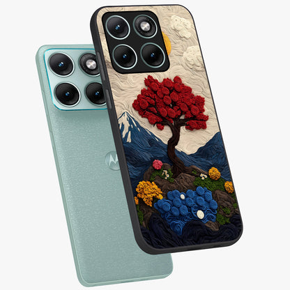 Eternal Nature Tapestry Glass Case displayed in angled mockup highlighting detailed botanical pattern with artistic aesthetic.