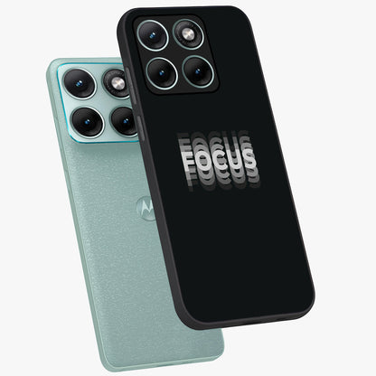 Focus Mode On Glass Case displayed in angled mockup highlighting clean minimal text artwork with modern aesthetic style.
