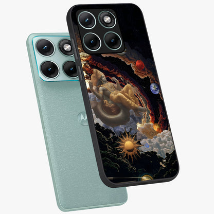 Galactic Divine God Glass Case displayed in angled mockup highlighting powerful celestial deity illustration with galactic aesthetic.