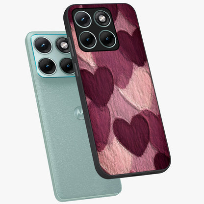 Layered Paper Hearts Glass Case displayed in angled mockup highlighting creative paper craft heart design with romantic aesthetic.