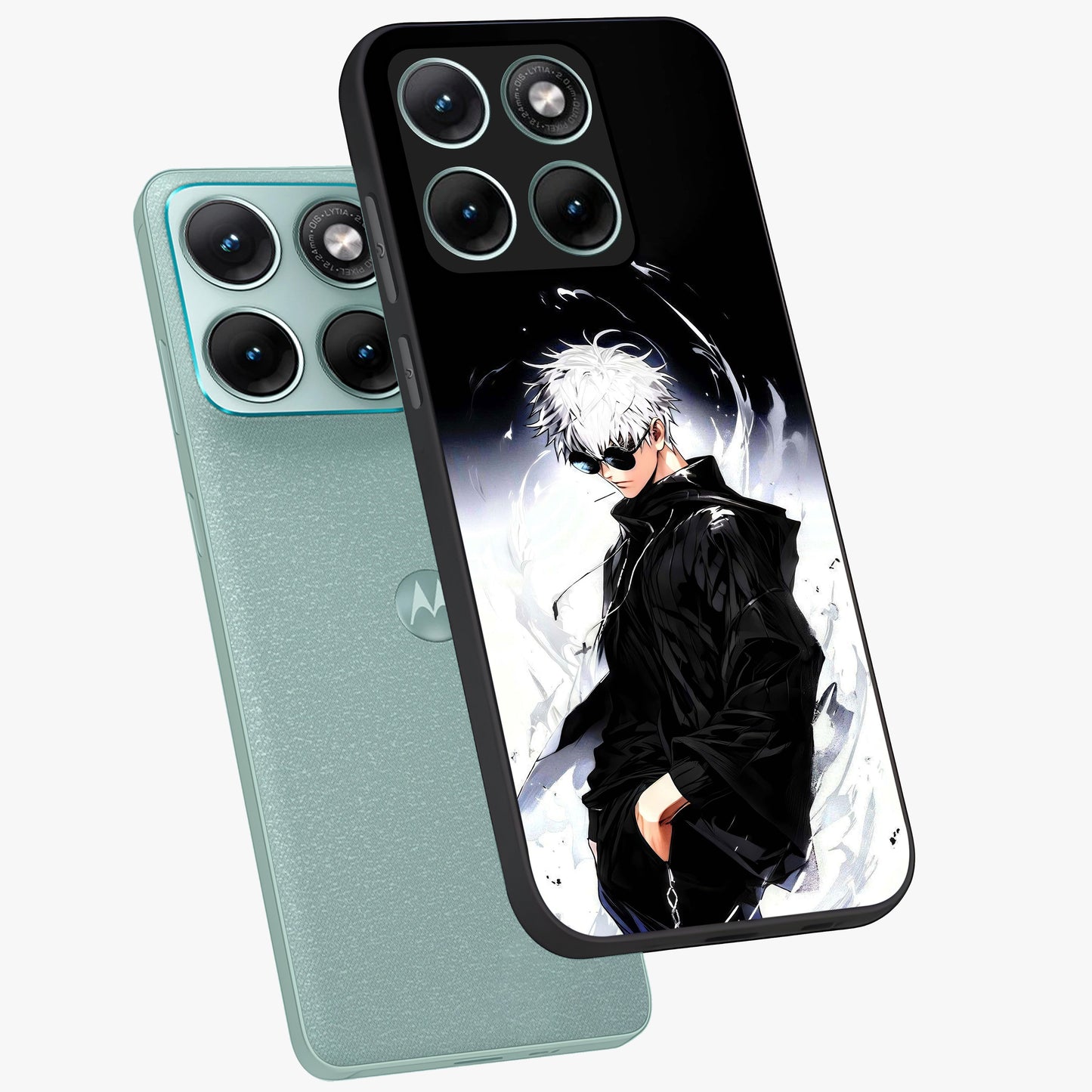 Limitless Shadow King Glass Case displayed in angled mockup highlighting dramatic dark hero design with intense aesthetic.