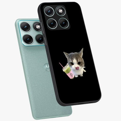 Matcha Cat Style Glass Case displayed in angled mockup highlighting playful feline design with pastel matcha aesthetic.
