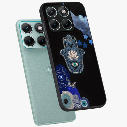 Mystic Hand Aura Glass Case displayed in angled mockup highlighting magical aura design with spiritual aesthetic style.