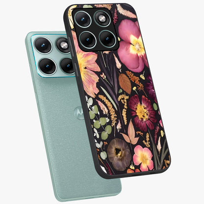 Petal Dream Tapestry Glass Case displayed in angled mockup highlighting decorative petal pattern with elegant botanical aesthetic.