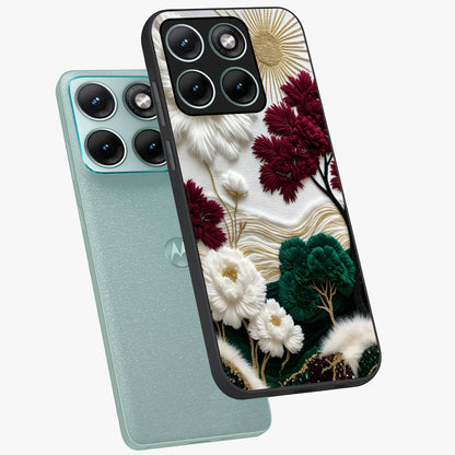 Radiant Bloom Elegance Glass Case displayed in angled mockup highlighting graceful floral design with radiant aesthetic style.