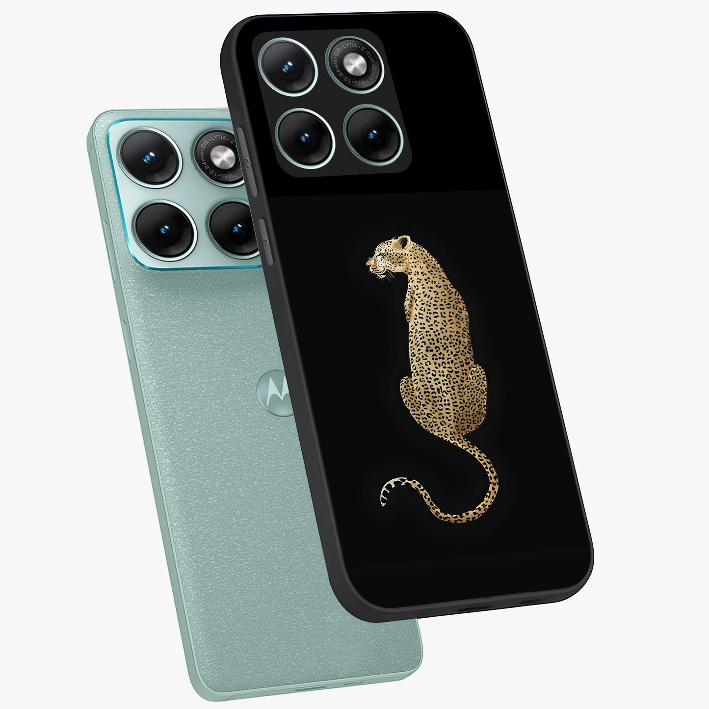 Regal Leopard Glass Case displayed in angled mockup highlighting powerful animal illustration with stylish wild aesthetic.