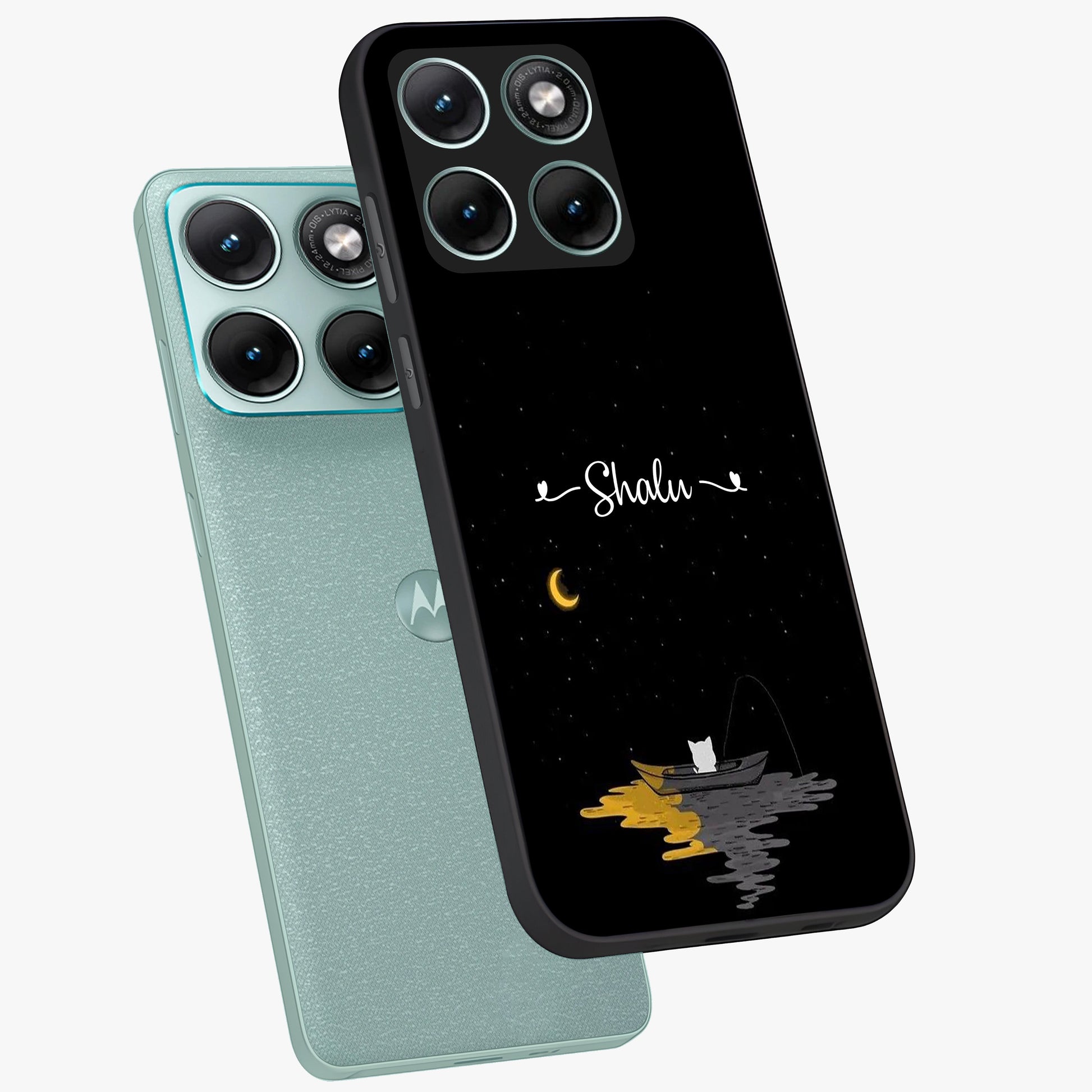Silent Night Row Glass Case displayed in angled mockup highlighting peaceful evening design with dreamy night aesthetic.