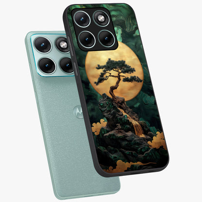 Zen Moon Rise Glass Case displayed in angled mockup highlighting peaceful lunar design with zen aesthetic style.